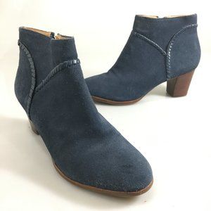Jack Rogers 9 M Blue Suede 2.5 Heels Ankle Booties